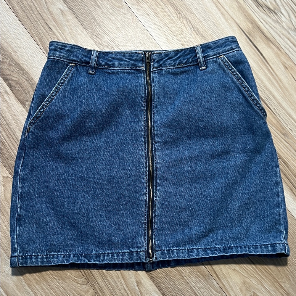 Hollister Dark Blue Denim Mini Skirt Ultra High Rise size 11